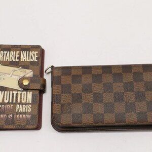 Louis Vuitton Damier Ebene Canvas Insolite Wallet w/ Louis Vuitton Agenda Cover